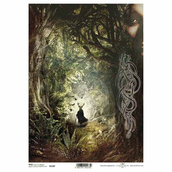 ITD Reispapier Decoupage Bastelpapier, Wald, Geheimnis, Farn R1787