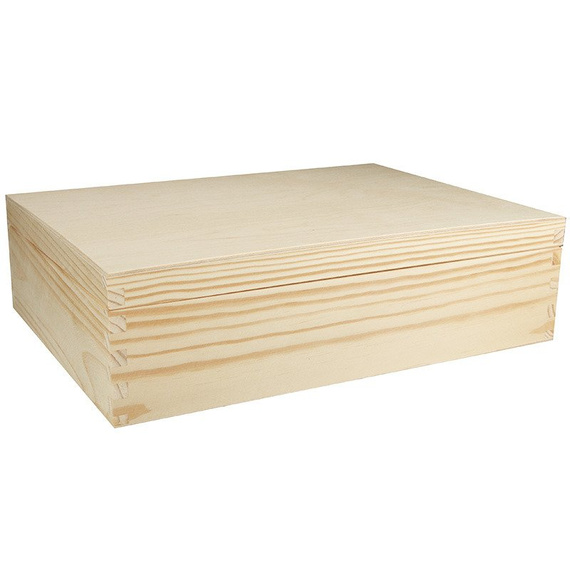 Holzbox groß aus Kiefernholz - Aufbewahrungsbox & Decoupage-Basis 34×25×10 cm