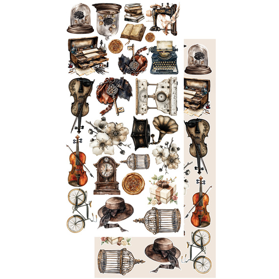 ALCHEMY OF ART Set 15x30cm Scrapbooking Papier, In silence, vintage