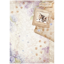 Reispapier für Decoupage A4 - Quiet Days Kitten - Stamperia