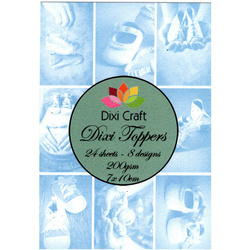DIXI CRAFT Set 24Blätter 7x10 einseitig Scrapbooking Papier 200g Toppers ET0116