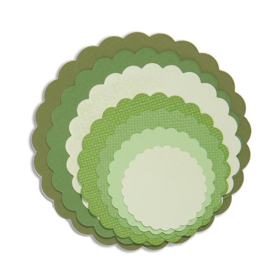 SIZZIX Stanzform Präge Stanzschablone Cutting Die, Circles scallop 657552