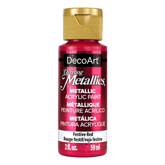 DECOART Dazzling Metallics Acrylic Paint, Acrylfarbe - Festive Red 59 ml