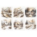 Reispapier-Set - Winterlandschaft, Berge, Natur, Hütten - RSM206 - Itd Collection