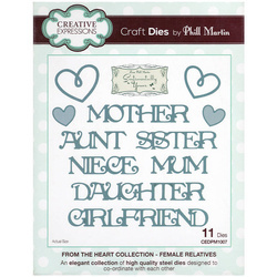 Stanzform Präge Stanzschablone Cutting Die - Creative Expressions - Weibliche Angehörige ENG