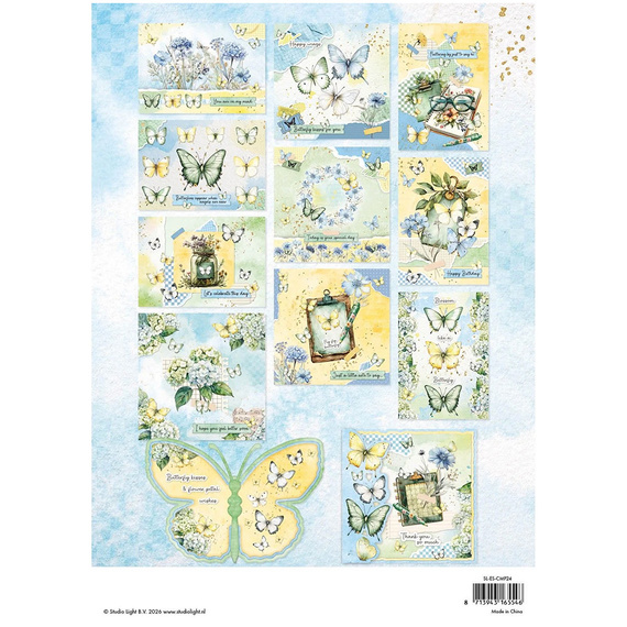 Scrapbooking Papier Set mit A4-Elementen - Butterflies - Studio Light