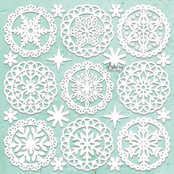 Karton MINTAY Chippies - Dekorpappe Die Cut Chipboard Dekoration Ornament - Winter-Deckchen