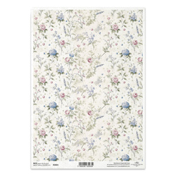 ITD Reispapier Decoupage Bastelpapier Serviettentechnik-R2601 Blumentapete