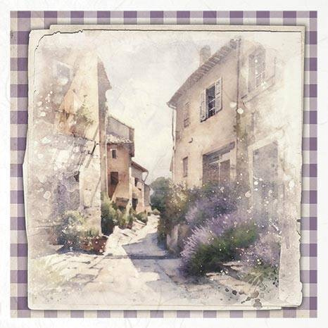 ITD Reispapier Decoupage SET Bastelpapier, Lavendelfelder, Städte, Ansichten RSM083