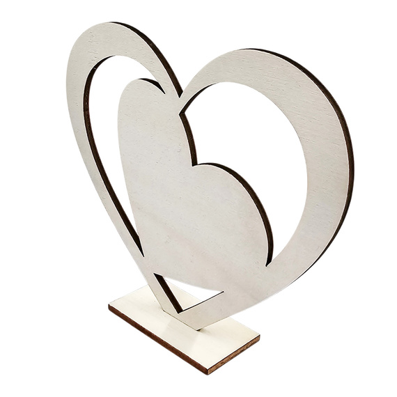 Holzherz auf Ständer stehend Muster 3 Dekor