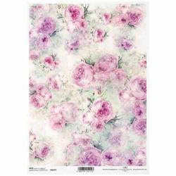 Shabby Chic Decoupage Reispapier, Hintergrund, Aquarell, Pastell Rosen ITD-R1673 - A4 