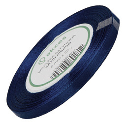 Satinband 6 mm - Dunkelblau - 32 lfm