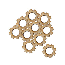 Holzverzierung Zahnrad Nr. 5 - Set mit 10 Stück - Decor