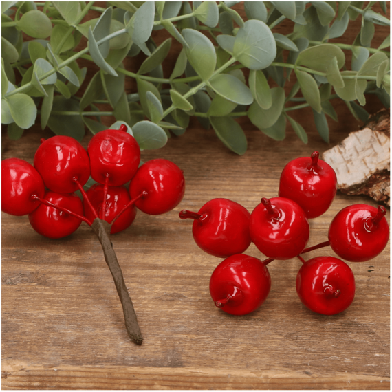 Lackierte Äpfel auf einem Draht - 6 Stück