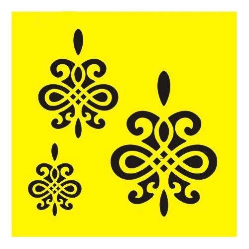 ITD Mixed Media Schablone STENCIL für Decoupage Scrapbooking 16x16, ST0149 Dekor Ornament