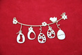 SCRAPINIEC Dekorpappe Die Cut Chipboard Dekoration Ornament, Girlande Ostereier