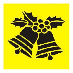 ITD Mixed Media Schablone STENCIL für Decoupage Scrapbooking 16x16, ST0085 Glocken Stechpalme