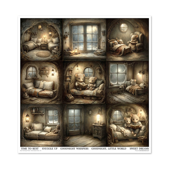 ITD COLLECTION Scrapbooking Papier Set 30x30 cm - Mouse World - Home Sweet Home