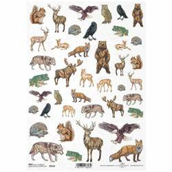 ITD Reispapier Decoupage Bastelpapier Softpapier Serviettentechnik, Waldtiere R2122