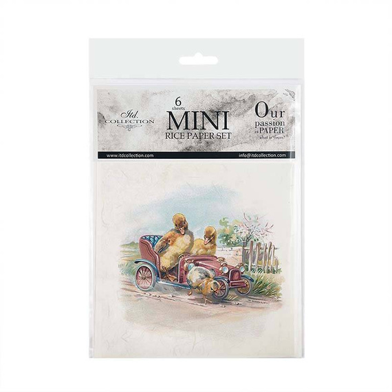 ITD Reispapier Decoupage SET Bastelpapier, alte Hennen, Hasen, Hühner RSM067
