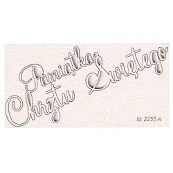 Dekorpappe Die Cut Chipboard Andenken an die Taufe - Taufe Inschrift kombiniert 1pc SCRAPINIEC