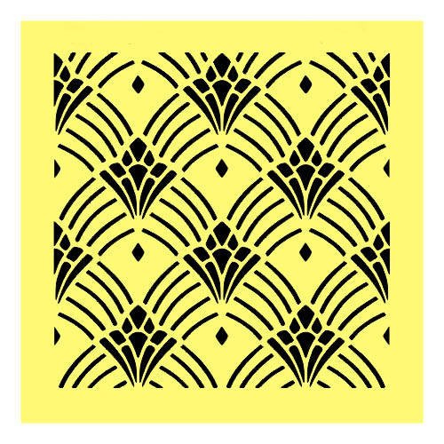 ITD Mixed Media Schablone STENCIL für Decoupage Scrapbooking 16x16, ST0198 Damaskus