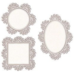 SCRAPINIEC Dekorpappe Die Cut Chipboard Dekoration Ornament, Spitze Rahmen 3558