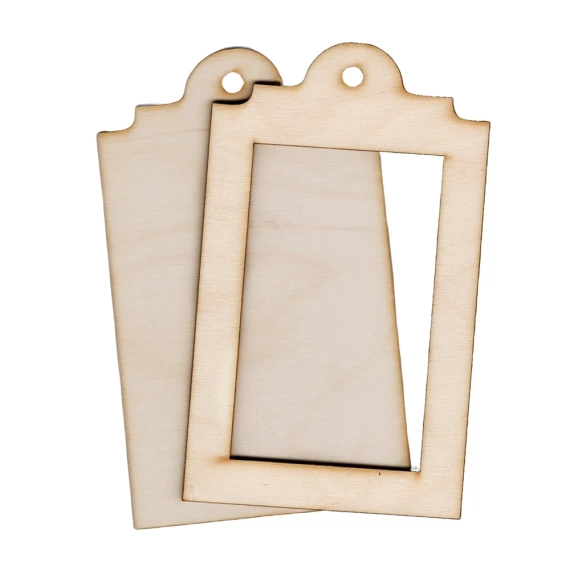 TAG Ornament aus Holz mit Rahmen - 2 Elemente