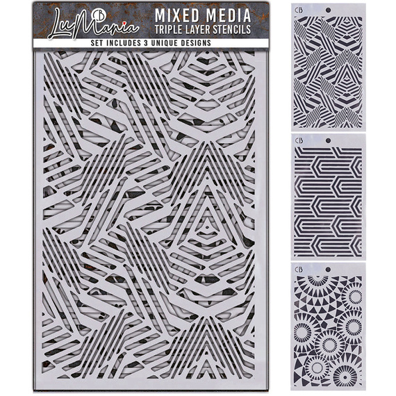 CIAO BELLA Mixed Media Schablone STENCIL Lu Mania -  Set 3 - 3 stk.