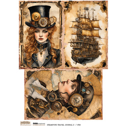 Reispapier Decoupage Bastelpapier A4 - Scraplove - Steampunk Travel Journal 2