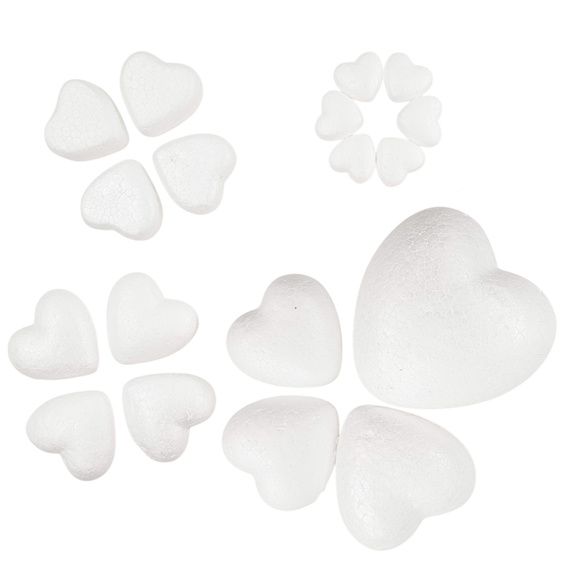 Styroporherzen in verschiedenen Größen