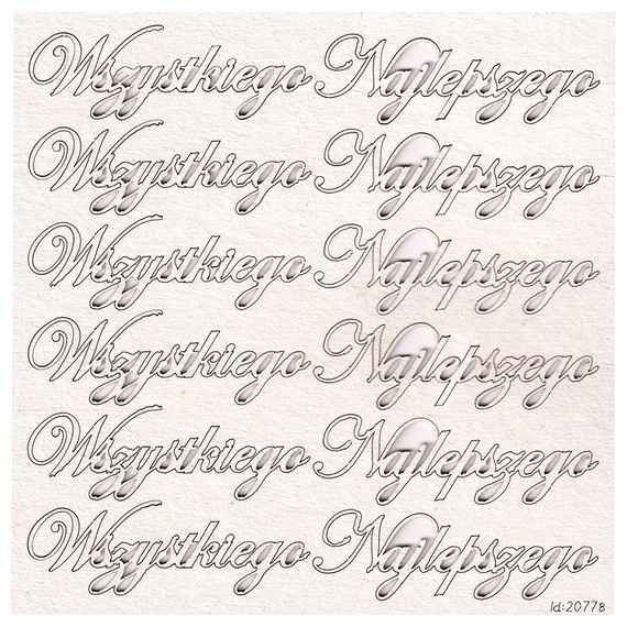 SCRAPINIEC Dekorpappe Die Cut Chipboard Dekoration Ornament, Wszystkiego Najlepszego