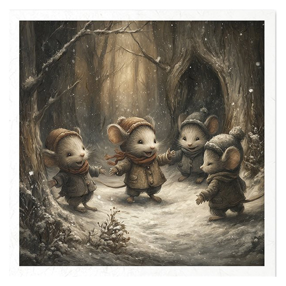 Reispapier-Set - Wintergeschichte, Märchen, Mäuse - RSM207 - Itd Collection