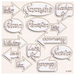 Dekorpappe Die Cut Chipboard Arrows word handschriftliche Schriftart auf Polnisch - Scrapiniec