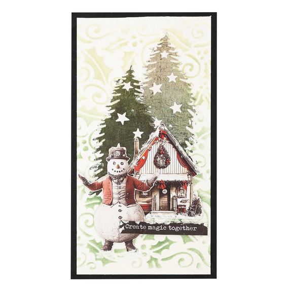 STUDIOLIGHT Mixed Media Schablone STENCIL für Decoupage Scrapbooking - Holly swirl