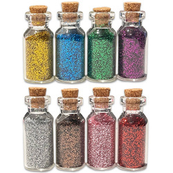 GLITZERPULVER 8x2,5g Glitter Glitterpuder Glitterstaub Puder Deko, mehrfarbig