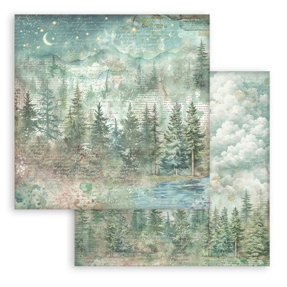 Scrapbooking Papier Set 30x30 - Herbarium Silvae Hintergründe - Stamperia