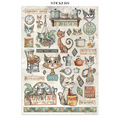 Set aus Junk Journal-Papieren, Aufklebern und Elementen - Furry Friends - Stamperia 