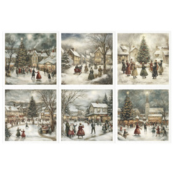 Reispapier-Set - Weihnachten, Menschen, Eisbahn, festliche Zeit - RSM191 - Itd Collection