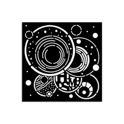 Schablone mixed-Media 3D 12x12cm - Furry Friends Kreise - Stamperia