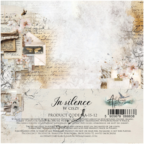 ALCHEMY OF ART 24Blatt 15x15cm doppelseitig Scrapbooking Papier, In shades of blue