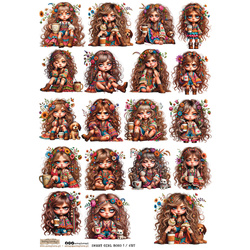 Reispapier Decoupage Bastelpapier A4 - Scraplove - Sweet Girl Boho 1