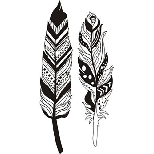 AGATERIA - Transparent Stempel Motivstempel Clear Stamp - Feathers, Federn Satz 2