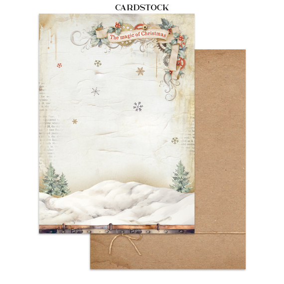 Set aus Junk Journal-Papieren, Aufklebern und Elementen - Gear Up For Christmas - Stamperia 