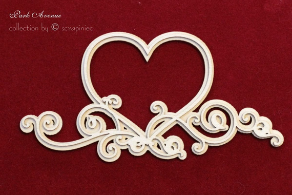Dekorpappe Die Cut Chipboard 2-lagiges Herz 01 - Park Avenue - SCRAPINIECrapiniec