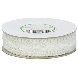 Baumwollspitze Spitze Spitzenborte Spitzenband Klöppelspitze 2cm/4.55m, weiß