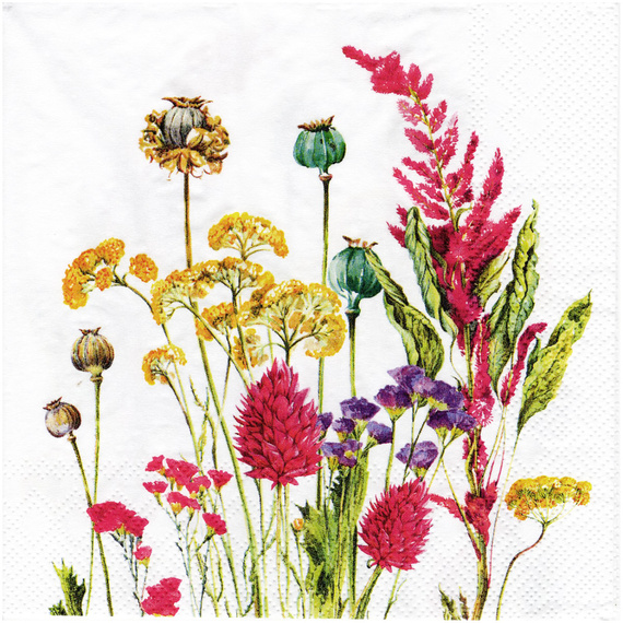 SERVIETTEN 1 Stück Motivservietten Decoupage Napkin 33x33cm, Evergreen