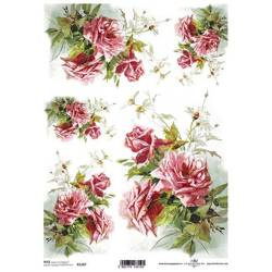 ITD Reispapier Decoupage Bastelpapier Softpapier Serviettentechnik, Blumen R1207