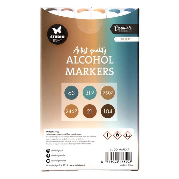 Alkoholmarker Doppelstift Set Desert Essentials Nr. 47 - Studio Light - 6 Stück