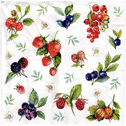 SERVIETTEN 1 Stück Motivservietten Decoupage Napkin 33x33cm, Summer berries 